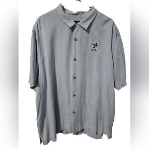 Disney Parks Collection By Tommy Bahama Blue silk Mickey Button Down Shirt XXL